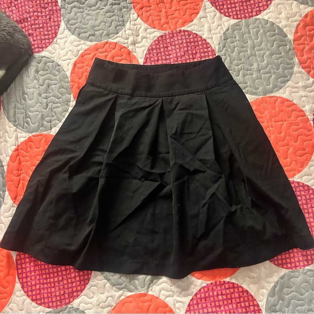 Women's Black Circle Skirt with Soft Pleats